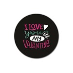  I Love You My Valentine / Our Two Hearts Pattern (black) Magnet 3  (Round)