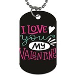  I Love You My Valentine / Our Two Hearts Pattern (black) Dog Tag (One Side) Front