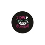  I Love You My Valentine / Our Two Hearts Pattern (black) Golf Ball Marker
