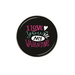  I Love You My Valentine / Our Two Hearts Pattern (black) Hat Clip Ball Marker