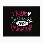 I Love You My Valentine / Our Two Hearts Pattern (black) Small Glasses Cloth