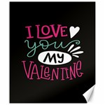  I Love You My Valentine / Our Two Hearts Pattern (black) Canvas 20  x 24  