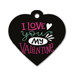  I Love You My Valentine / Our Two Hearts Pattern (black) Dog Tag Heart (Two Sides)