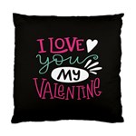  I Love You My Valentine / Our Two Hearts Pattern (black) Standard Cushion Case (One Side)