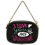  I Love You My Valentine / Our Two Hearts Pattern (black) Chain Purses (Two Sides)  Front