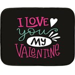  I Love You My Valentine / Our Two Hearts Pattern (black) Double Sided Fleece Blanket (Mini) 