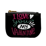  I Love You My Valentine / Our Two Hearts Pattern (black) Mini Coin Purses