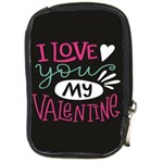  I Love You My Valentine / Our Two Hearts Pattern (black) Compact Camera Cases