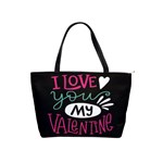  I Love You My Valentine / Our Two Hearts Pattern (black) Shoulder Handbags