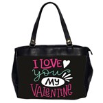  I Love You My Valentine / Our Two Hearts Pattern (black) Office Handbags (2 Sides) 