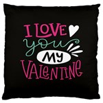  I Love You My Valentine / Our Two Hearts Pattern (black) Large Cushion Case (One Side)
