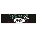  I Love You My Valentine / Our Two Hearts Pattern (black) Satin Scarf (Oblong) Front