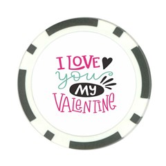 I Love You My Valentine / Our Two Hearts Pattern (white) Poker Chip Card Guard