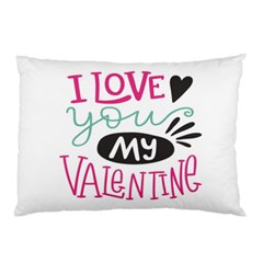 I Love You My Valentine / Our Two Hearts Pattern (white) Pillow Case by FashionFling