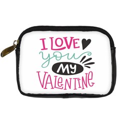 I Love You My Valentine / Our Two Hearts Pattern (white) Digital Camera Cases by FashionFling