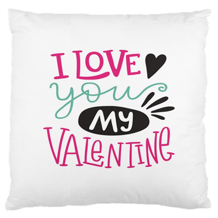 I Love You My Valentine / Our Two Hearts Pattern (white) Large Cushion Case (Two Sides)