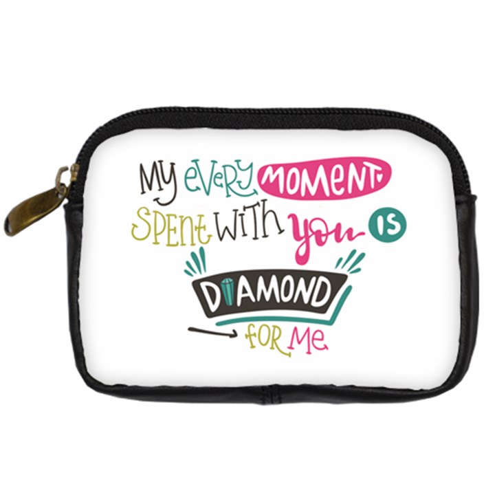 My Every Moment Spent With You Is Diamond To Me / Diamonds Hearts Lips Pattern (white) Digital Camera Cases