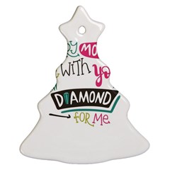 My Every Moment Spent With You Is Diamond To Me / Diamonds Hearts Lips Pattern (white) Christmas Tree Ornament (two Sides)