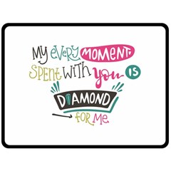 My Every Moment Spent With You Is Diamond To Me / Diamonds Hearts Lips Pattern (white) Double Sided Fleece Blanket (large) 