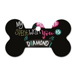 My Every Moment Spent With You Is Diamond To Me / Diamonds Hearts Lips Pattern (black) Dog Tag Bone (Two Sides) Front
