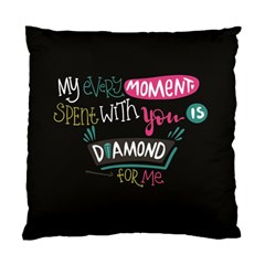 My Every Moment Spent With You Is Diamond To Me / Diamonds Hearts Lips Pattern (black) Standard Cushion Case (one Side) by FashionFling