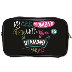 My Every Moment Spent With You Is Diamond To Me / Diamonds Hearts Lips Pattern (black) Toiletries Bags 2-side