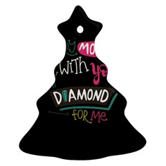 My Every Moment Spent With You Is Diamond To Me / Diamonds Hearts Lips Pattern (black) Christmas Tree Ornament (two Sides) by FashionFling