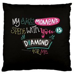 My Every Moment Spent With You Is Diamond To Me / Diamonds Hearts Lips Pattern (black) Large Cushion Case (two Sides) by FashionFling