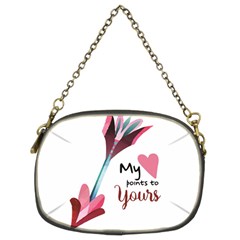 My Heart Points To Yours / Pink And Blue Cupid s Arrows (white) Chain Purses (two Sides) 