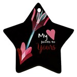 My Heart Points To Yours / Pink and Blue Cupid s Arrows (black) Ornament (Star)