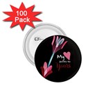 My Heart Points To Yours / Pink and Blue Cupid s Arrows (black) 1.75  Buttons (100 pack) 