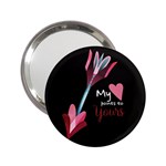My Heart Points To Yours / Pink and Blue Cupid s Arrows (black) 2.25  Handbag Mirrors