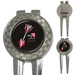 My Heart Points To Yours / Pink and Blue Cupid s Arrows (black) 3-in-1 Golf Divots