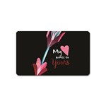 My Heart Points To Yours / Pink and Blue Cupid s Arrows (black) Magnet (Name Card)