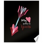 My Heart Points To Yours / Pink and Blue Cupid s Arrows (black) Canvas 8  x 10 