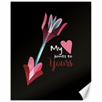 My Heart Points To Yours / Pink and Blue Cupid s Arrows (black) Canvas 16  x 20  