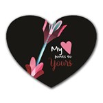 My Heart Points To Yours / Pink and Blue Cupid s Arrows (black) Heart Mousepads