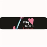 My Heart Points To Yours / Pink and Blue Cupid s Arrows (black) Large Bar Mats