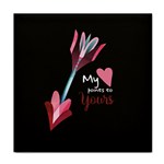 My Heart Points To Yours / Pink and Blue Cupid s Arrows (black) Face Towel