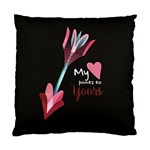 My Heart Points To Yours / Pink and Blue Cupid s Arrows (black) Standard Cushion Case (One Side)