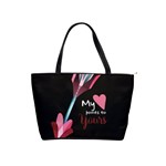 My Heart Points To Yours / Pink and Blue Cupid s Arrows (black) Shoulder Handbags