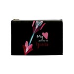 My Heart Points To Yours / Pink and Blue Cupid s Arrows (black) Cosmetic Bag (Medium) 