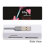 My Heart Points To Yours / Pink and Blue Cupid s Arrows (black) Memory Card Reader (Stick) 