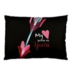 My Heart Points To Yours / Pink and Blue Cupid s Arrows (black) Pillow Case (Two Sides) Front
