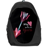 My Heart Points To Yours / Pink and Blue Cupid s Arrows (black) Backpack Bag