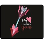 My Heart Points To Yours / Pink and Blue Cupid s Arrows (black) Double Sided Fleece Blanket (Medium) 