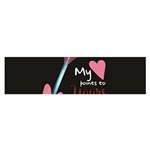 My Heart Points To Yours / Pink and Blue Cupid s Arrows (black) Satin Scarf (Oblong) Front