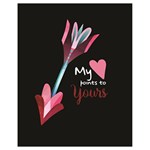 My Heart Points To Yours / Pink and Blue Cupid s Arrows (black) Drawstring Bag (Small)