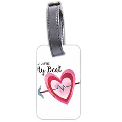 You Are My Beat / Pink And Teal Hearts Pattern (white)  Luggage Tags (two Sides) by FashionFling