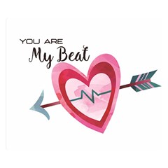 You Are My Beat / Pink And Teal Hearts Pattern (white)  Double Sided Flano Blanket (small) 